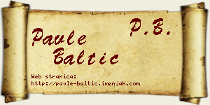 Pavle Baltić vizit kartica